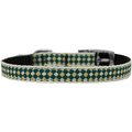 Mirage Pet Products 0.38 in. Green Checkers Nylon Dog Collar with Classic BuckleSize 14 126-222 3814